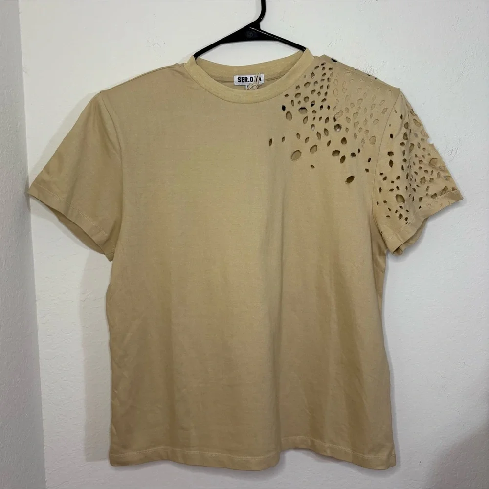 SER.O.YA Caroline Distressed Cotton T-Shirt - Picture 5 of 12